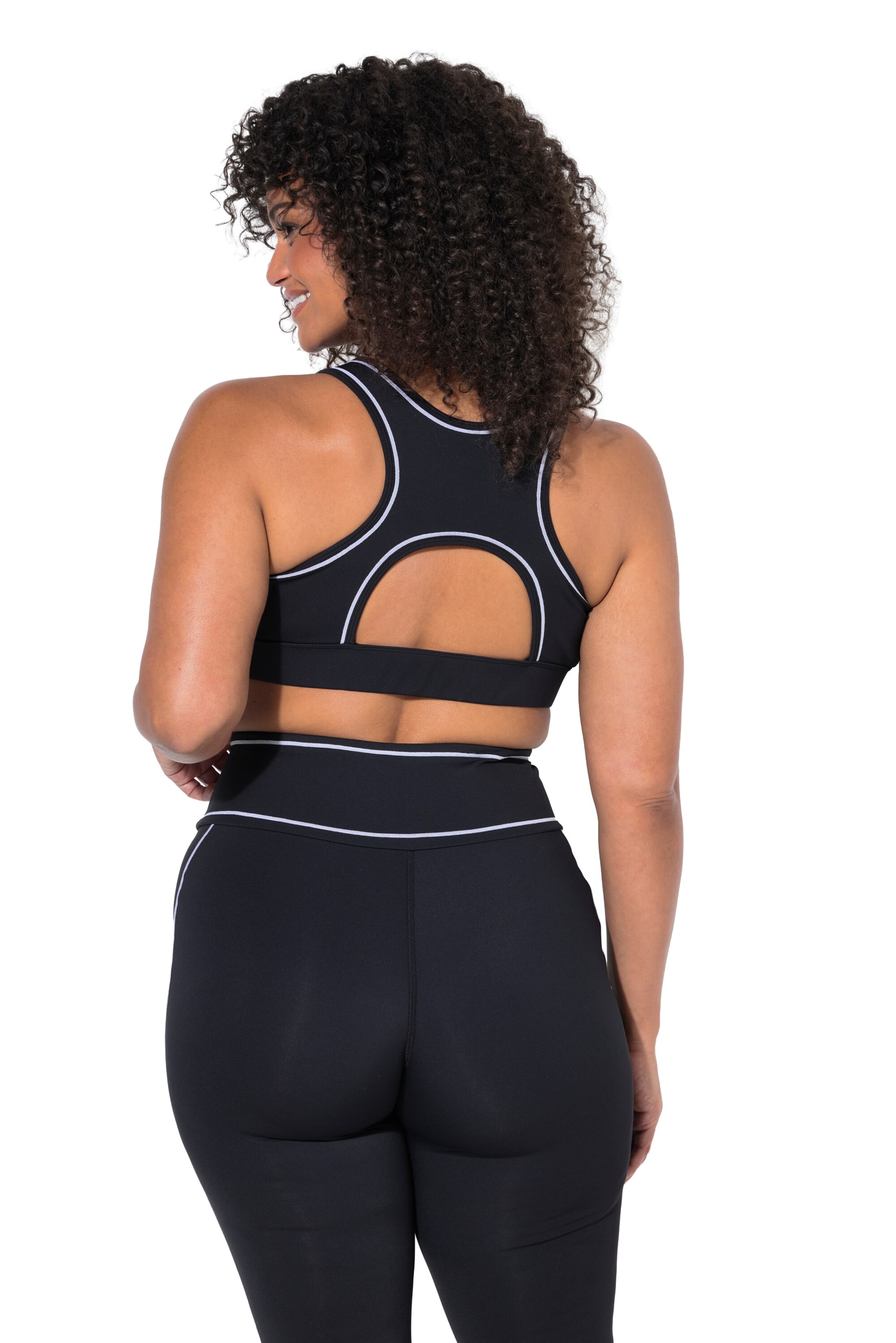 Ulla Popken Bustier Sport bh in Zwart