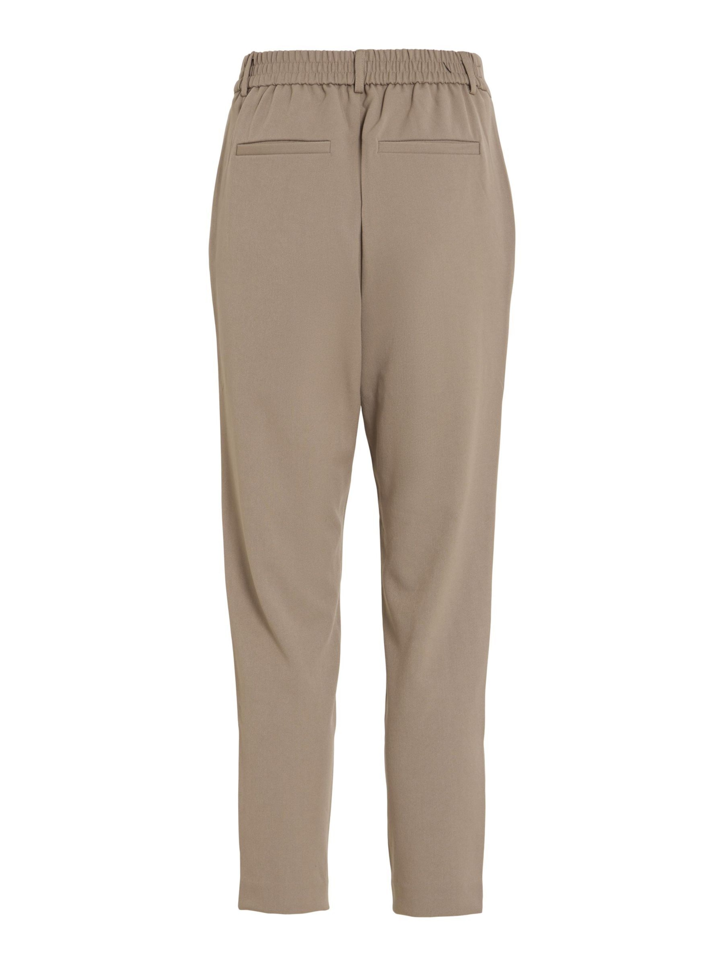 VILA Ozke Hlače z naborki 'Varone' | siva barva