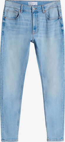 Skinny Jeans de la Bershka pe albastru: față