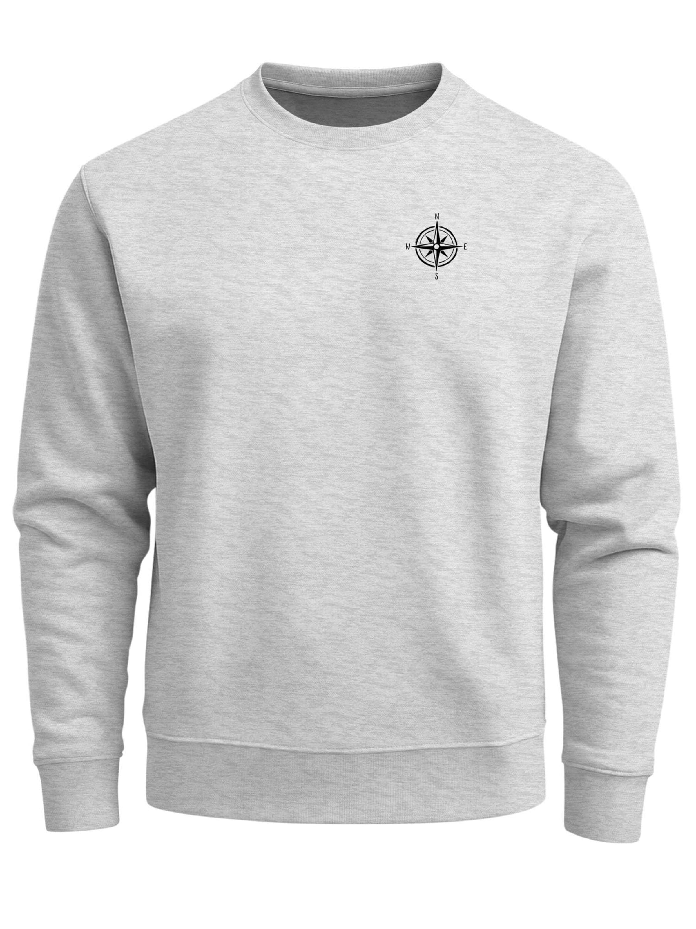 Neverless Sweatshirt 'Kompass' in Grey: front