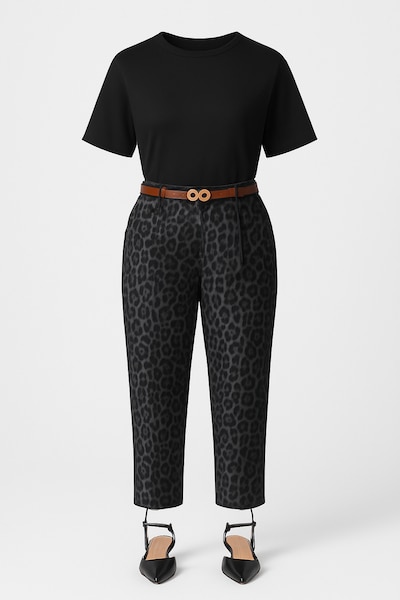 Touche Prive Pantalon à pince en gris / gris clair / noir, Vue avec produit