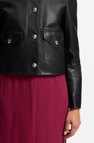 BOSS Lederjacke in Schwarz