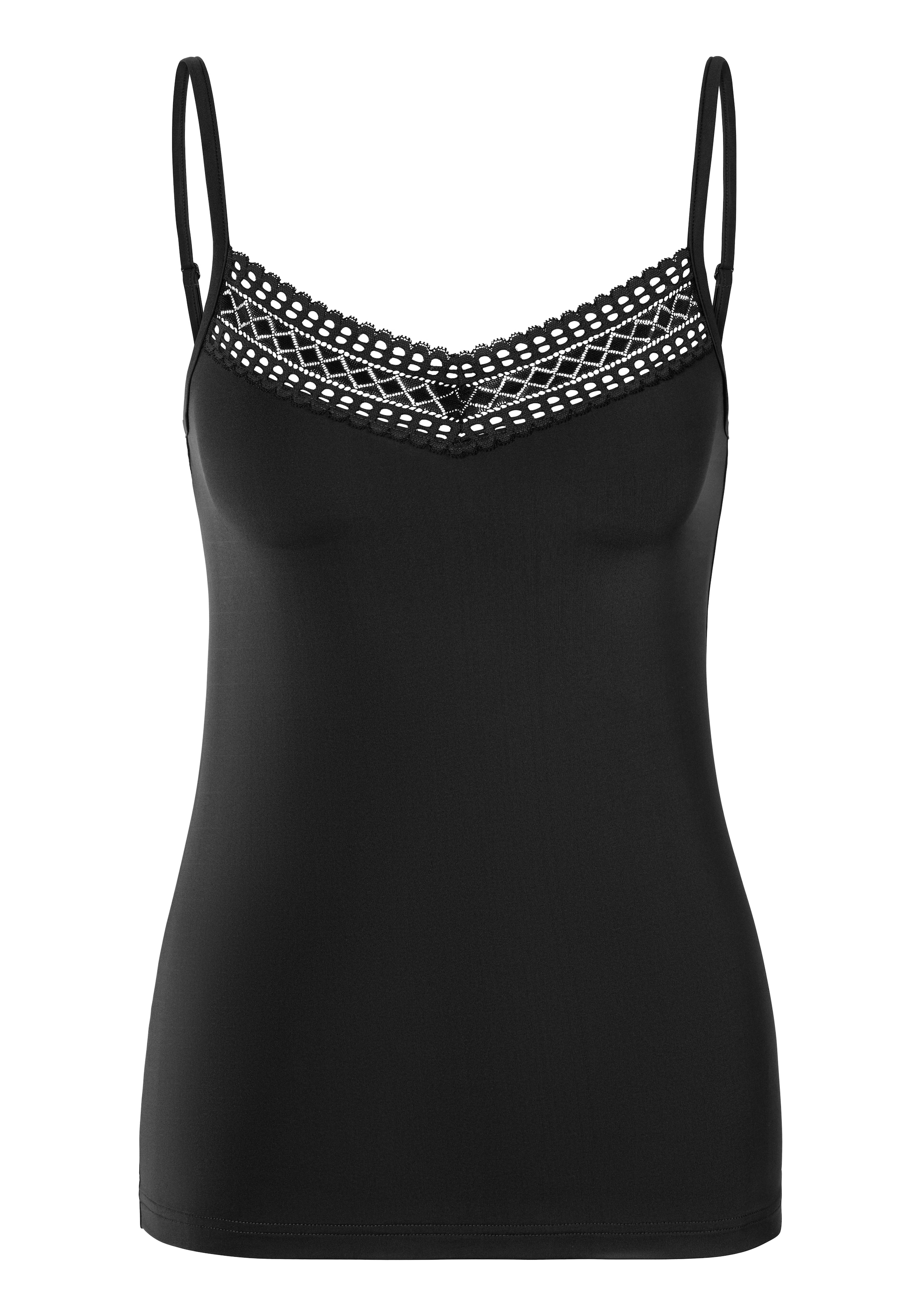 LASCANA Unterhemd in Schwarz: Vorderseite