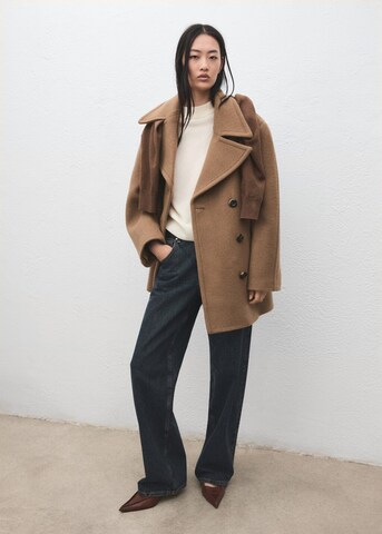 MANGO Between-Seasons Coat 'Font' in Brown