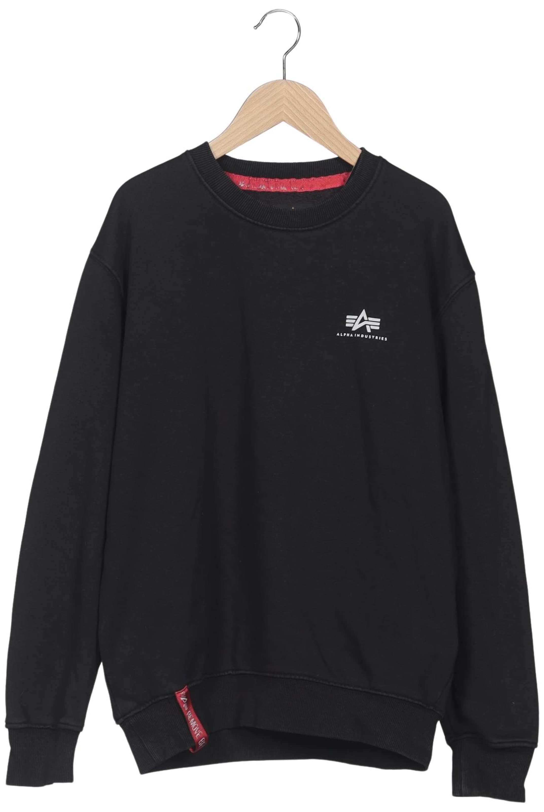 ALPHA INDUSTRIES Sweater M in Schwarz: Vorderseite