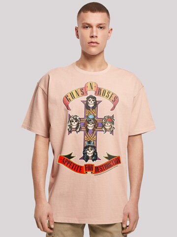 T-Shirt 'Guns 'n' Roses Appetite For Destruction' F4NT4STIC en beige : devant