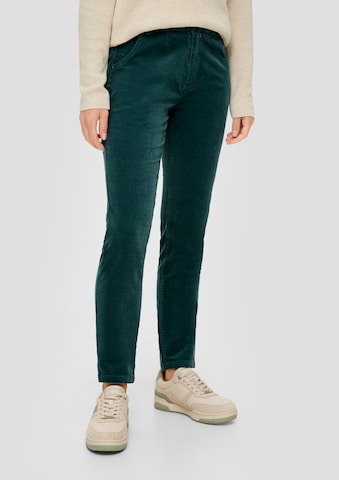s.Oliver Slimfit Kalhoty – zelená: přední strana