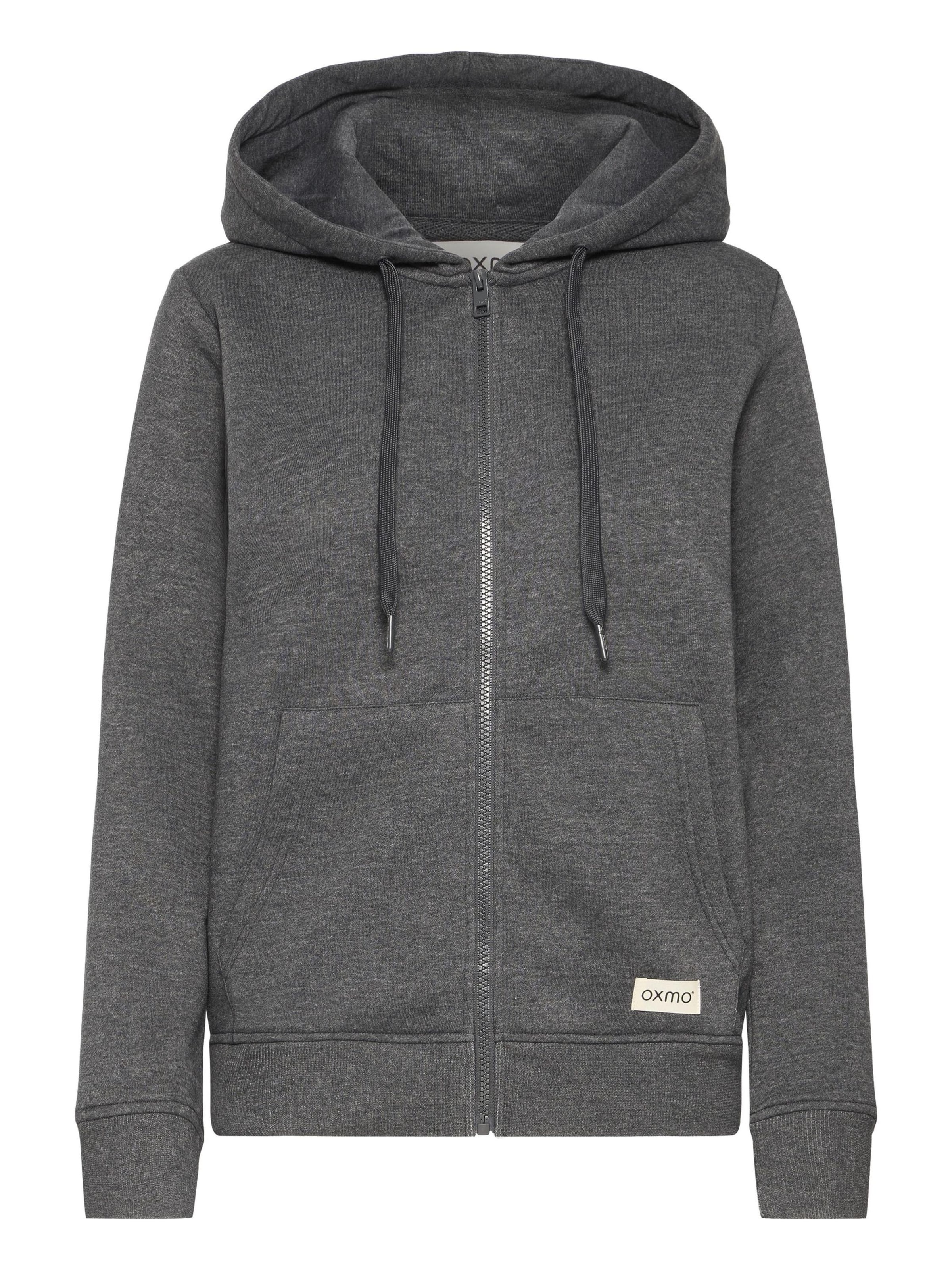 Oxmo - Sudadera con cremallera ' OXKAREN ' en gris: frente