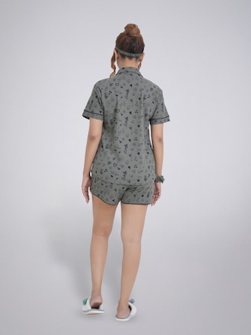 LEAFLETIC - Pijama de pantalón corto 'Leafletic Women’s Printed Night Wear Short Set' en verde