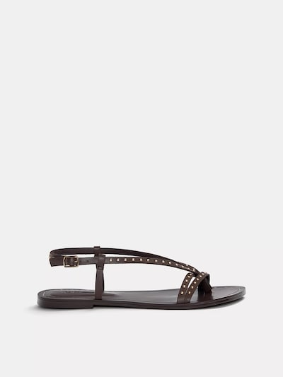 Pull&Bear Strap Sandals in Dark brown / Gold, Item view