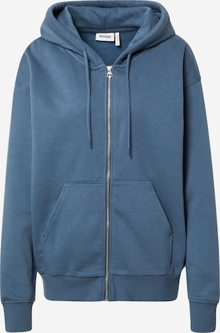 WEEKDAY Zip-Up Hoodie 'Alisa' in Blue: front