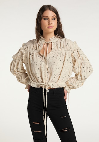 myMo ROCKS Blouse in Beige: front