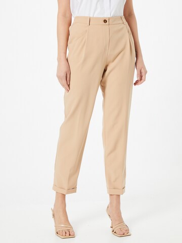 Dorothy Perkins Loose fit Pleat-front trousers in Brown: front