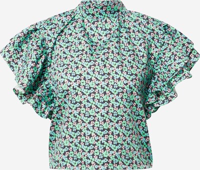 Damson Madder Bluse in kobaltblau / hellblau / jade / rosa, Produktansicht