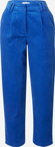 TOPSHOP Regular Bandplooibroek in Blauw: voorkant