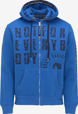 BRUNO BANANI Zip-Up Hoodie 'Burns' in Blue: front