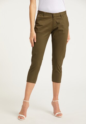 DreiMaster Klassik Slimfit Caprihose in Braun: Vorderseite
