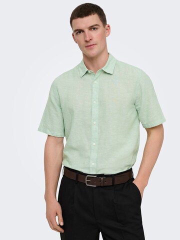 Only & Sons Slim fit Overhemd 'ONSCaiden' in Groen