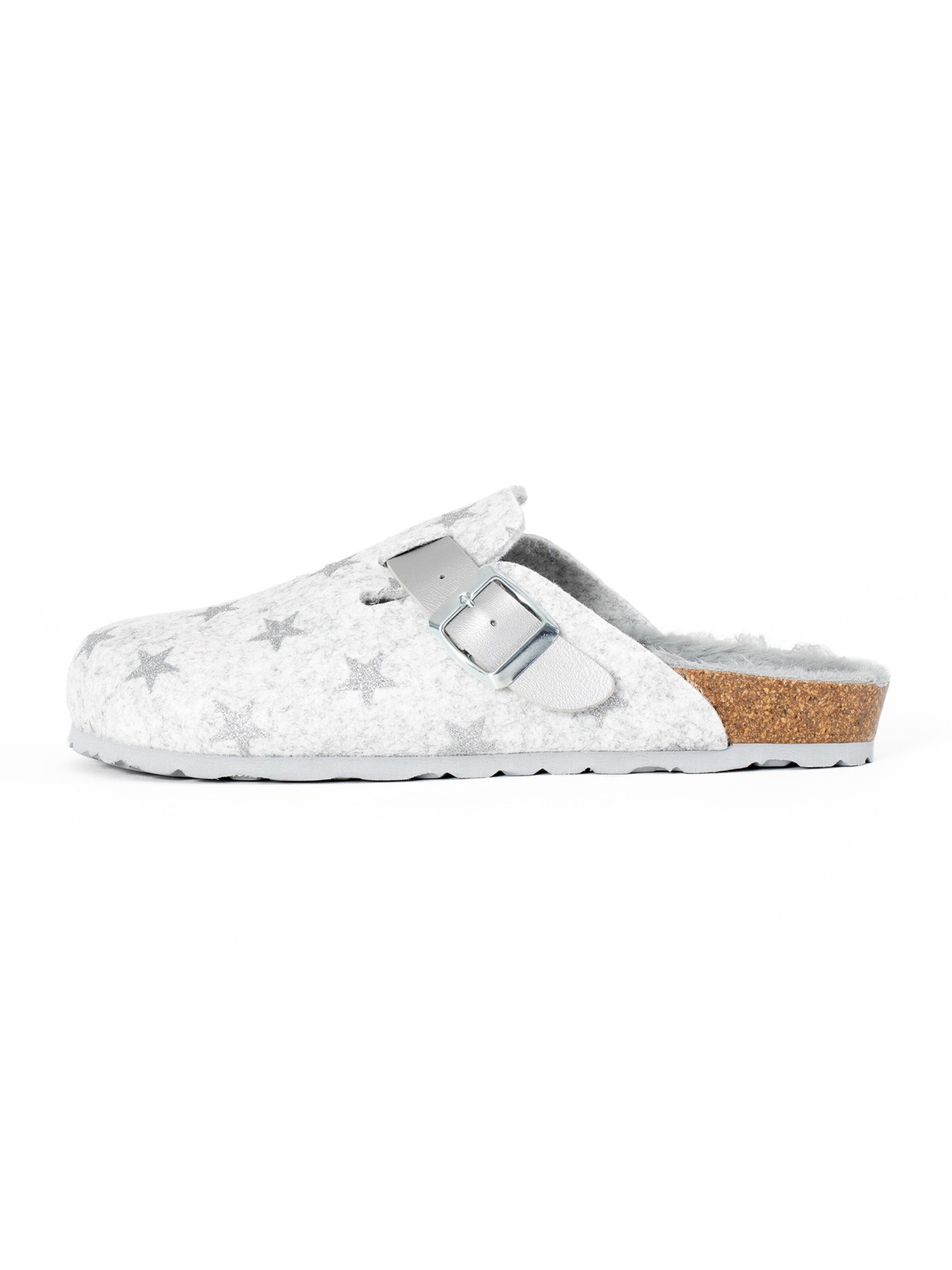 Bayton Clogs in Silber: Vorderseite