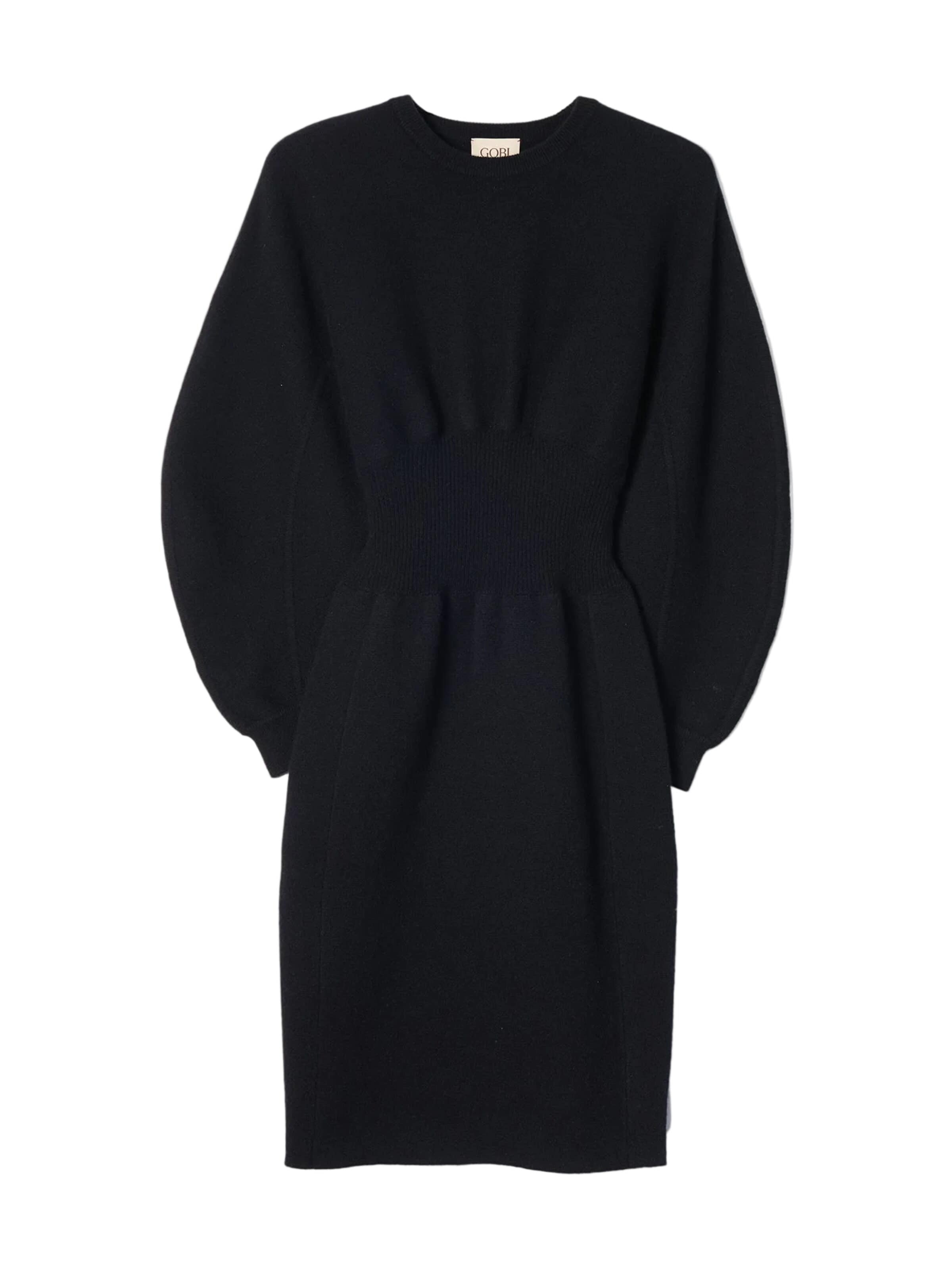 GOBI Cashmere - Vestido 'Cashmere Sculptural Dress' en negro: frente