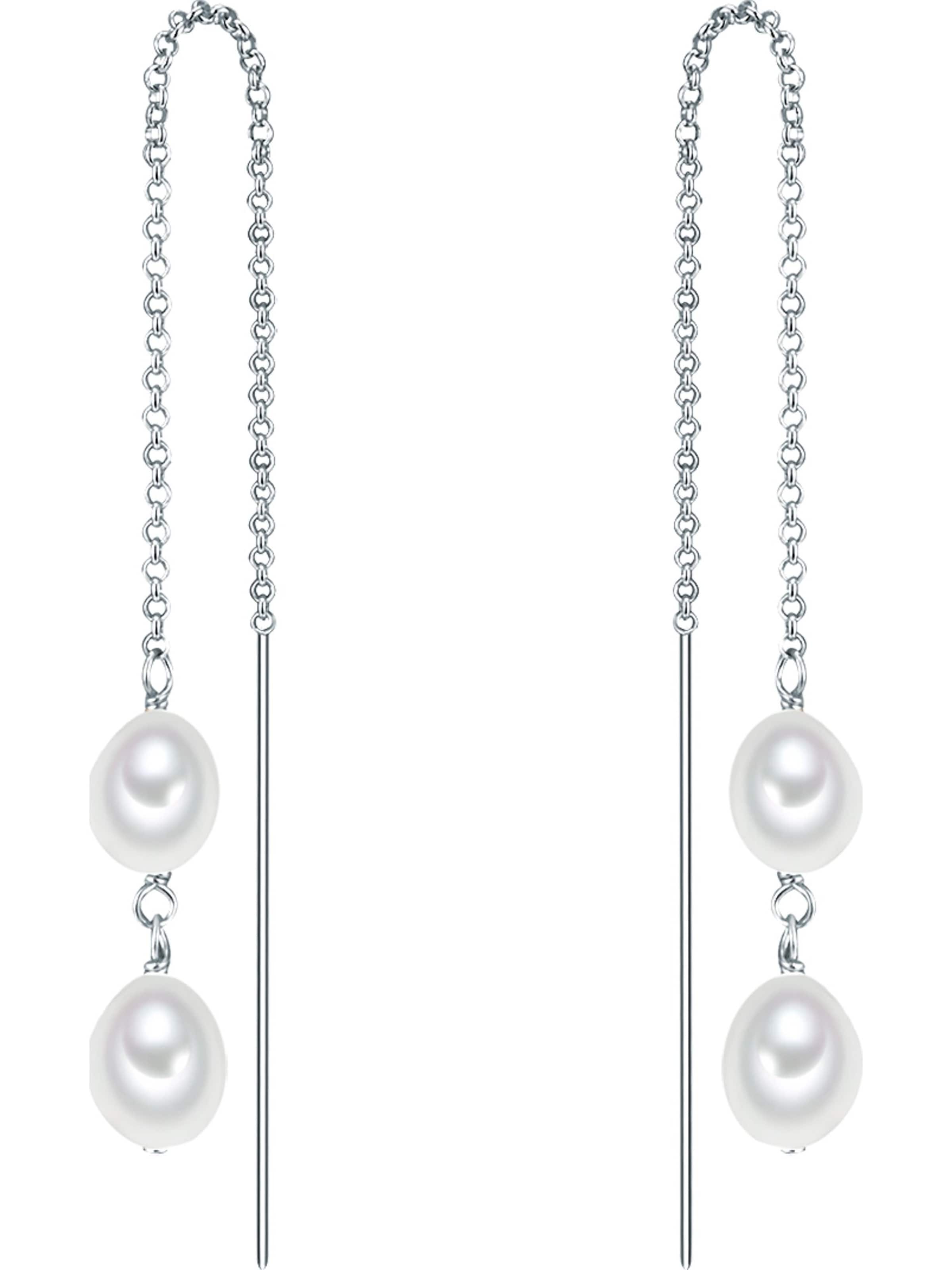 Boucles d'oreilles Valero Pearls en argent : devant