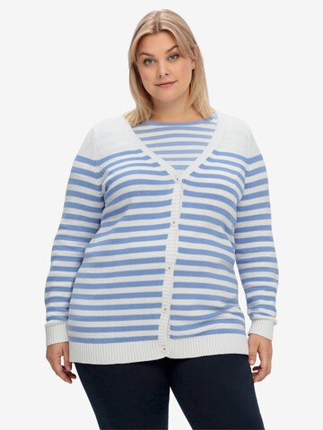 SHEEGO Knit Cardigan in Blue: front