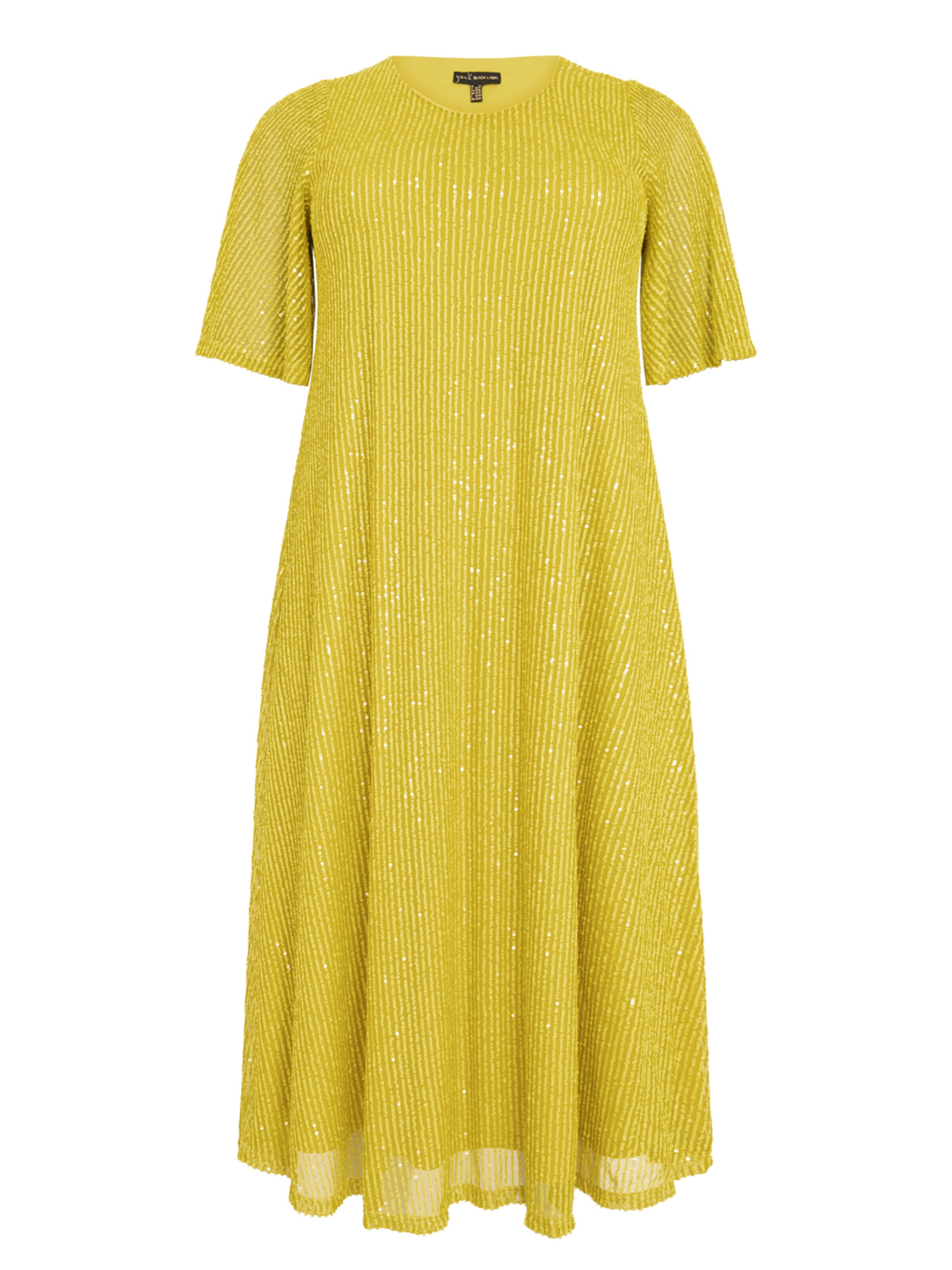 YOEK Jurk in Geel: voorkant