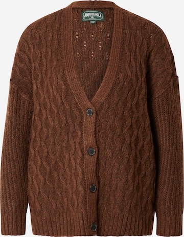 American Eagle Knit Cardigan 'CABLE' in Brown: front