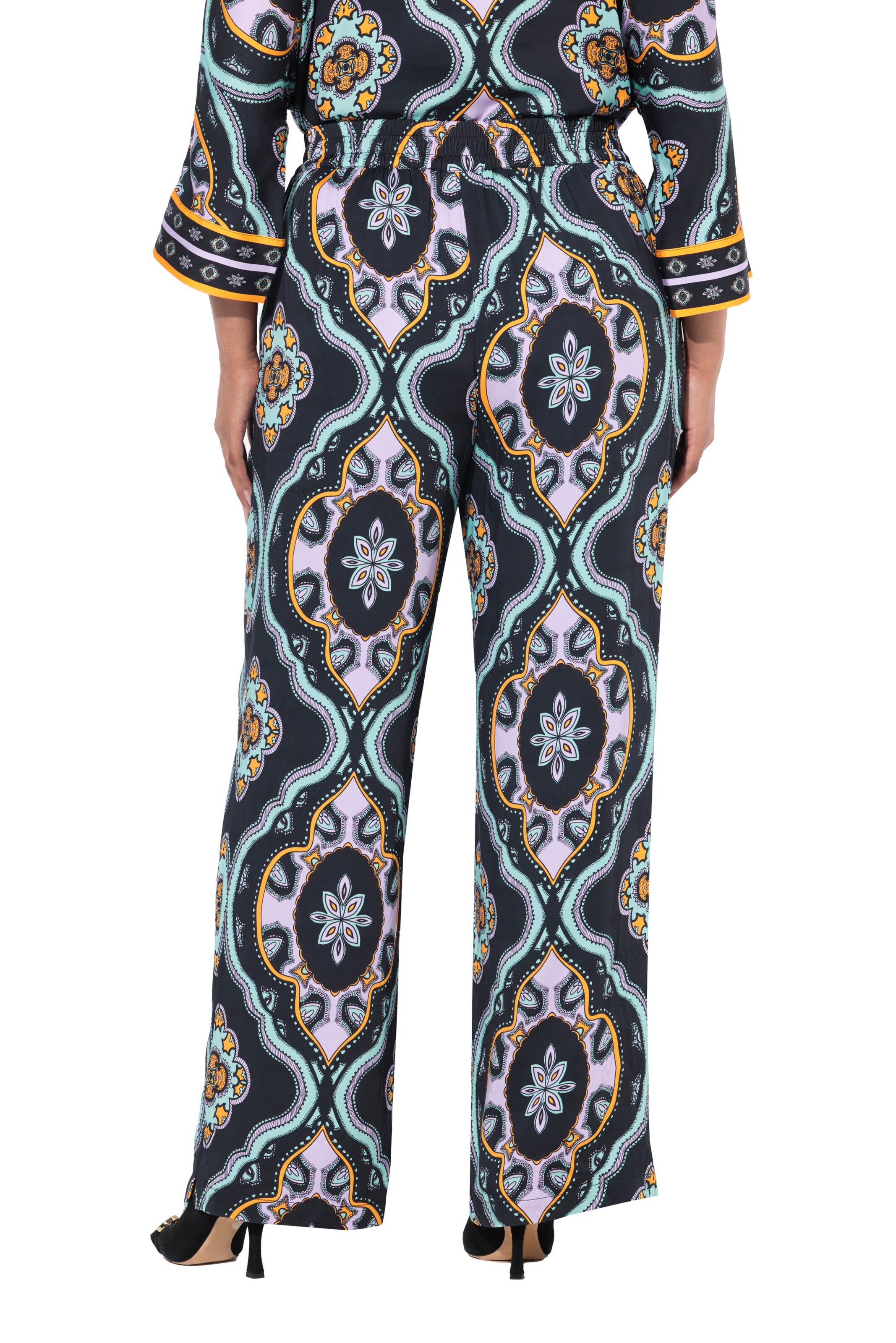 Ulla Popken Wide leg Broek in Blauw