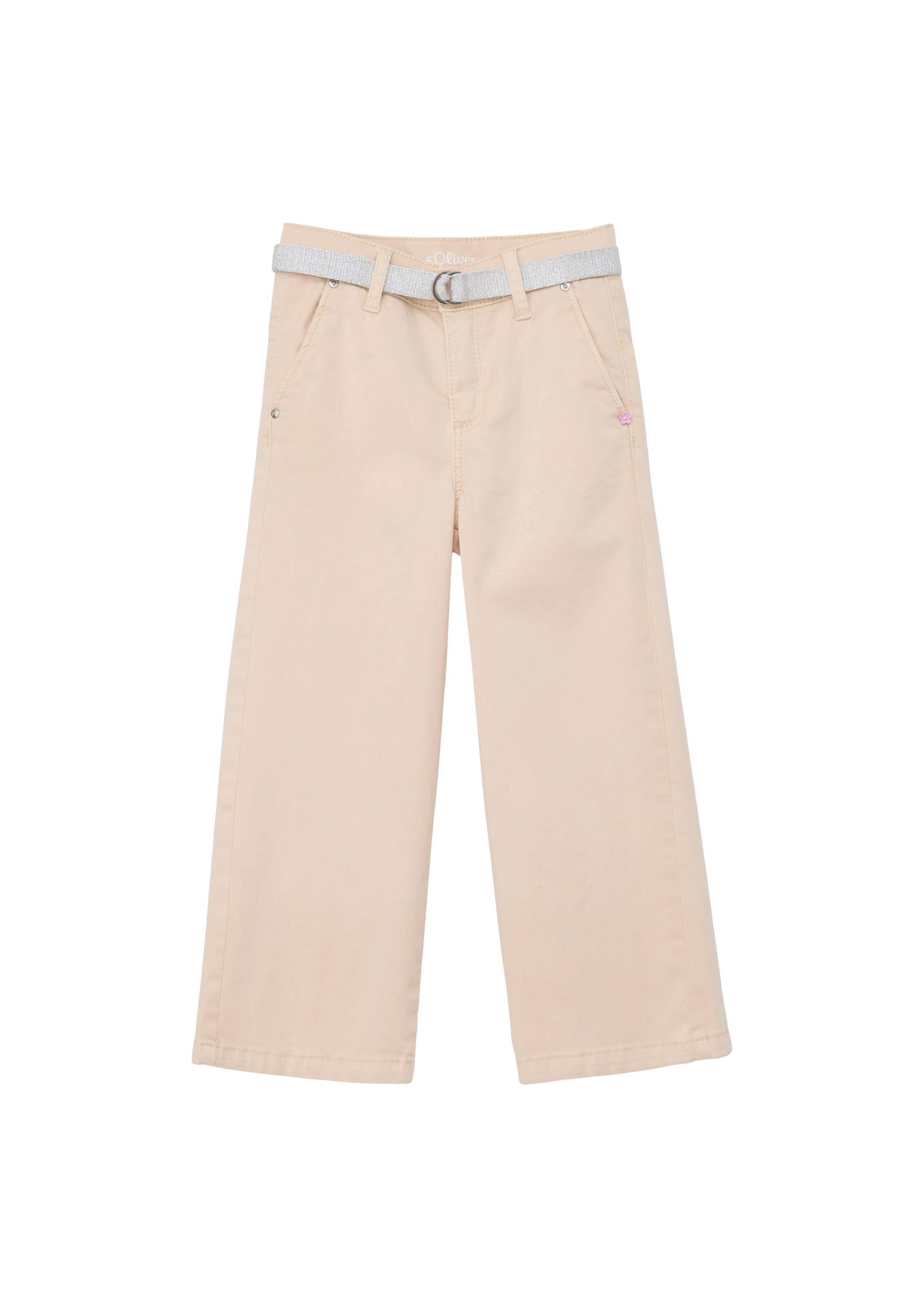 s.Oliver Wide leg Broek in Beige: voorkant