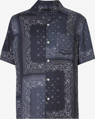 AllSaints Tikal Bandana Print Short Sleeve Shirt, Lilac, XS