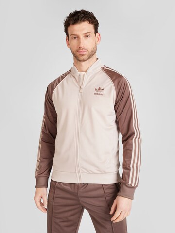 ADIDAS ORIGINALS - Sudadera con cremallera en marrón: frente