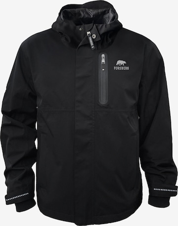 FORSBERG Funktionsjacke 'Allwetterjacke mit Brusttasche' in Schwarz: Vorderseite