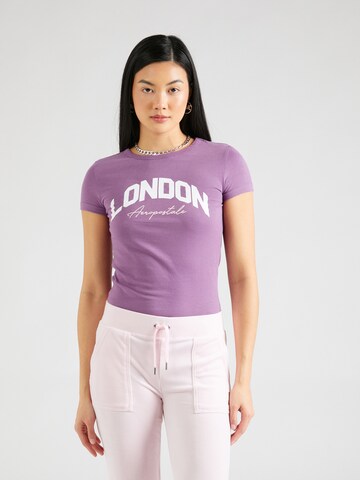 Tricou 'LONDON' de la AÉROPOSTALE pe mov: față