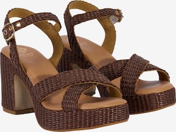 Desa Sandaal 'Plateau-Sandalen' in Bruin: voorkant