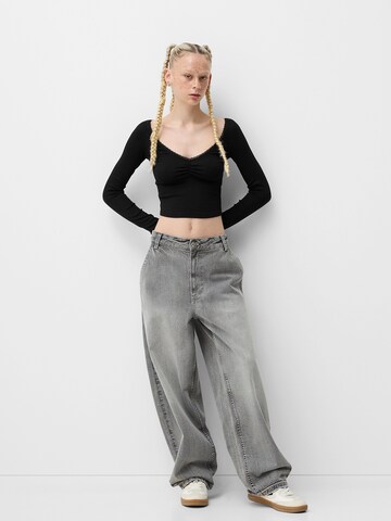 Bershka Shirt in Schwarz