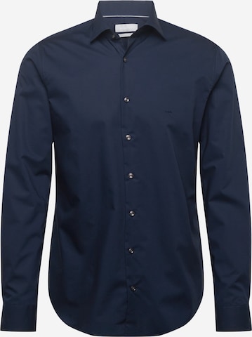 Michael Kors - Ajuste estrecho Camisa en azul: frente