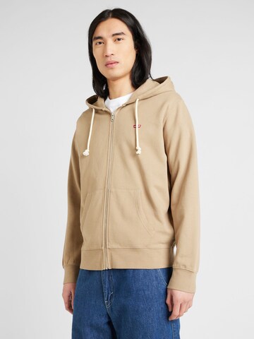 LEVI'S ® Regular fit Zip-Up Hoodie 'New Original' in Brown: front