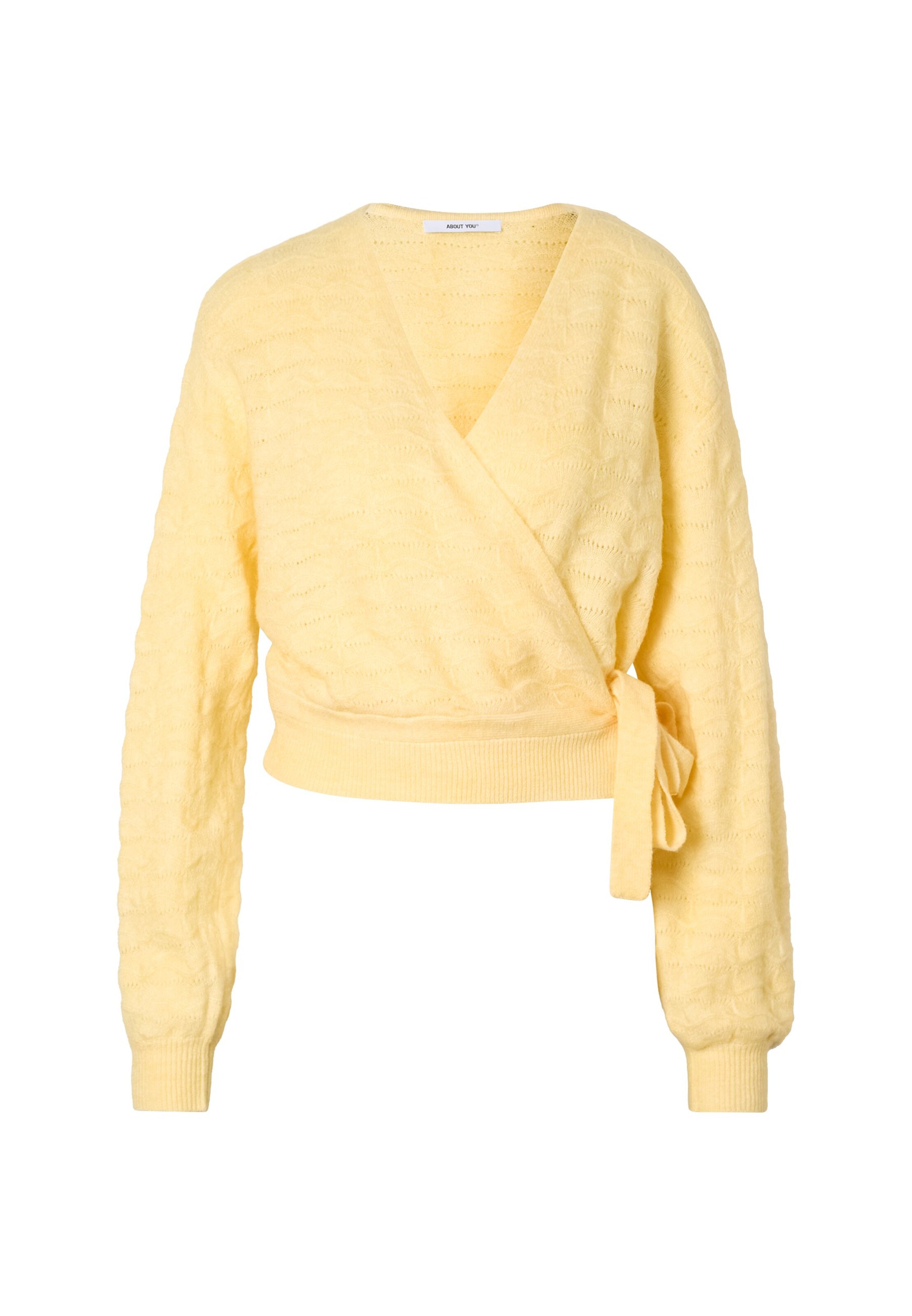 ABOUT YOU Knit Cardigan 'Wanda' in Yellow: front
