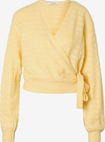 ABOUT YOU Knit Cardigan 'Wanda' in Yellow: front