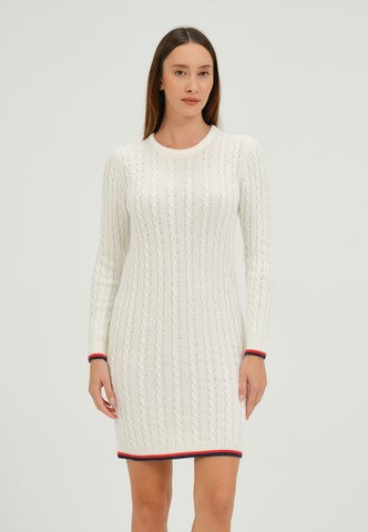 Basics and More Knitted dress in Beige: front