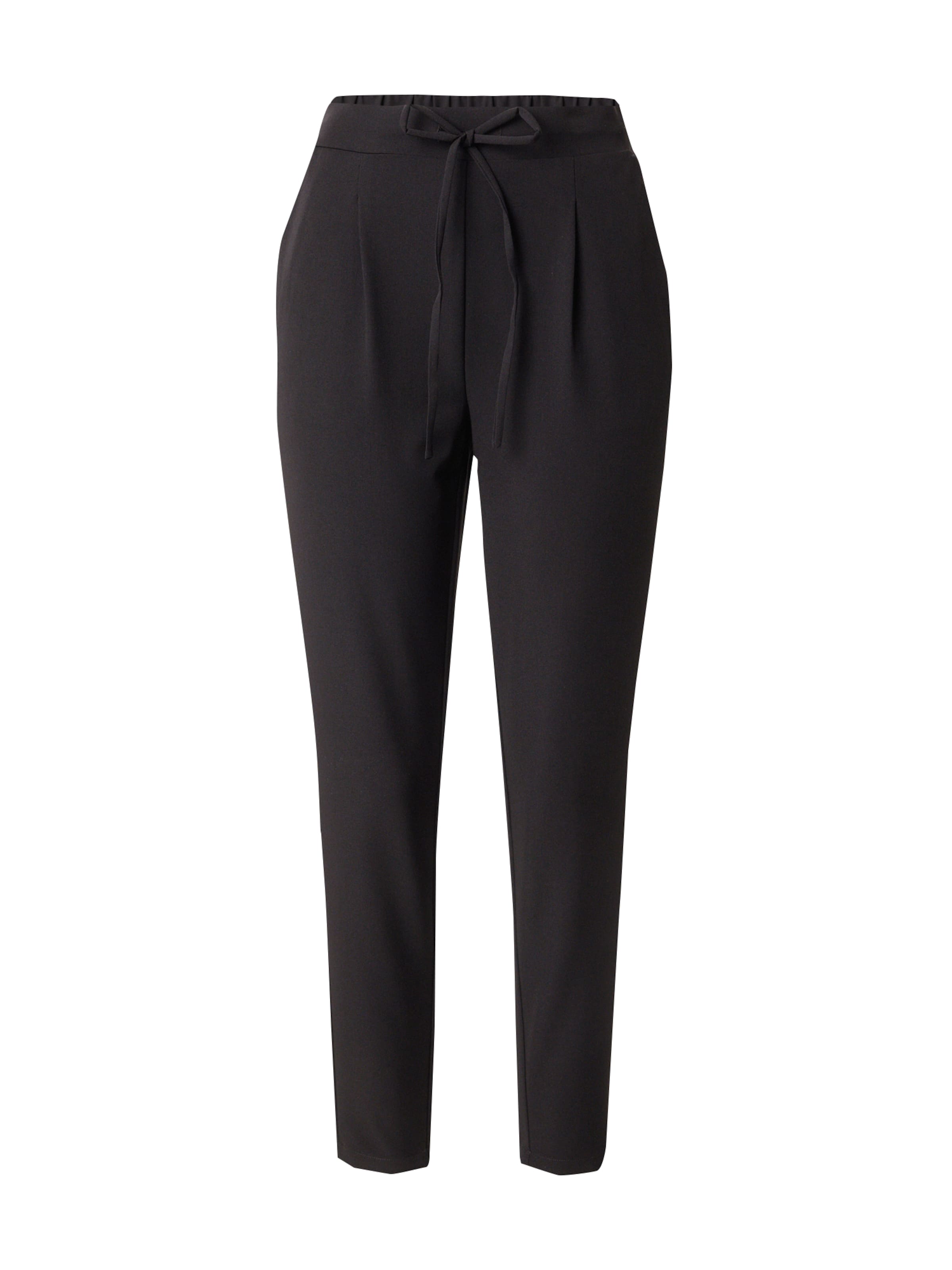 juoda VERO MODA Klostuotos kelnės 'AVA': priekis