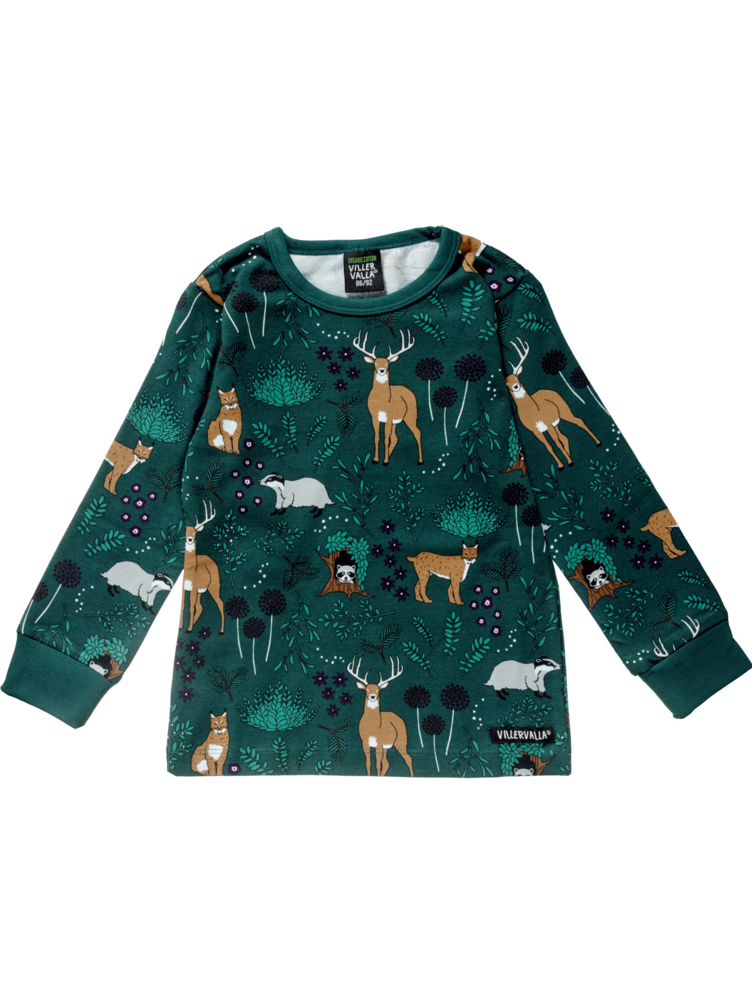 Villervalla Pajamas 'Winter Forest' in Green