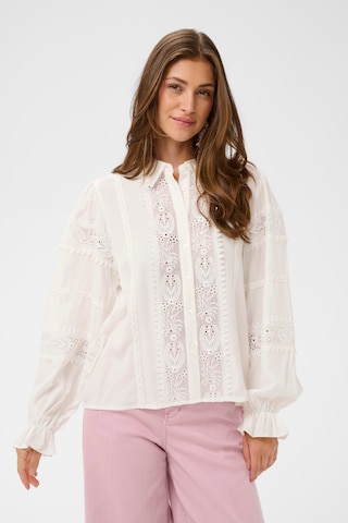 Cream Blouse 'CRTess' in Wit: voorkant