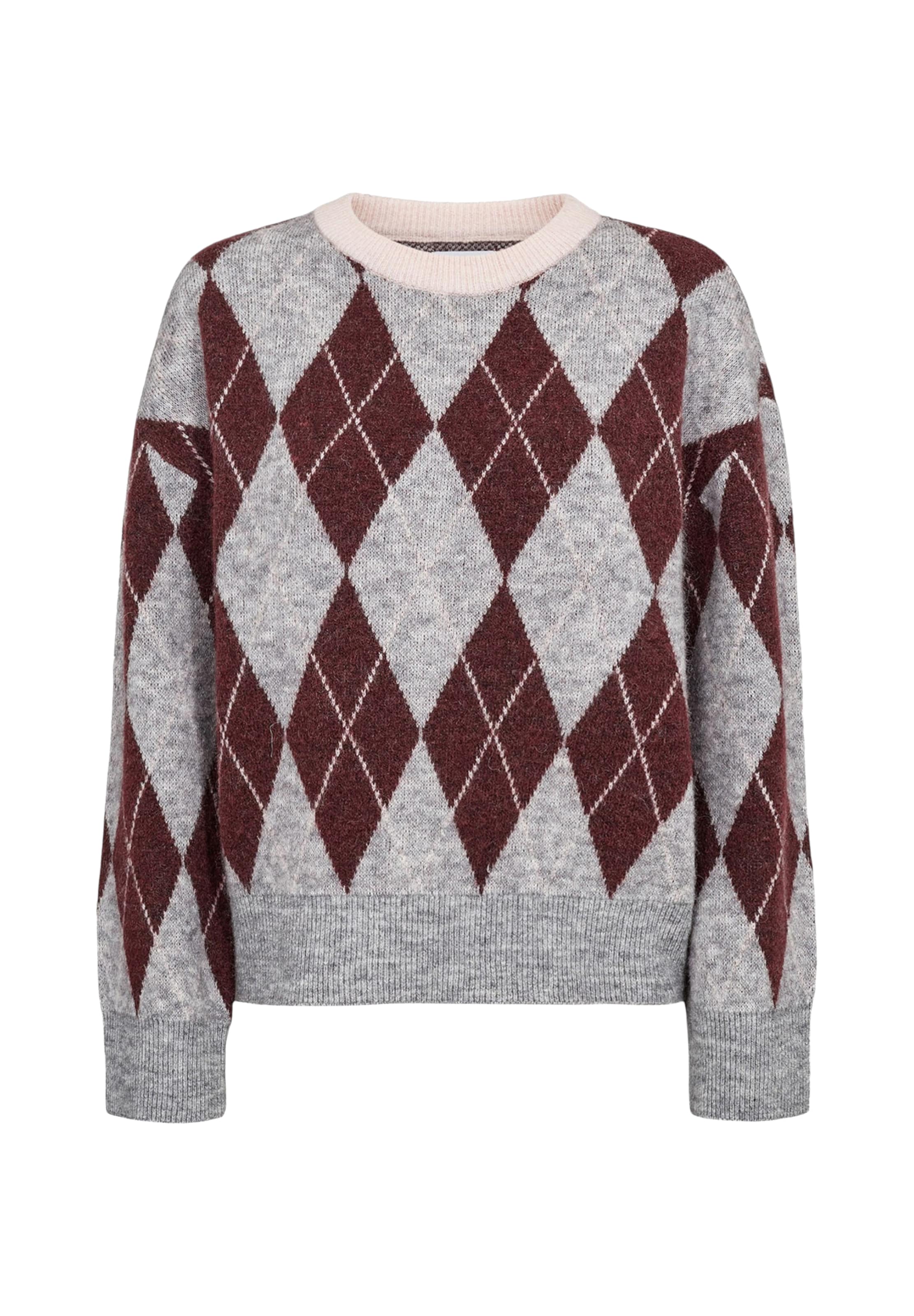 NÜMPH Sweater 'TIKLA' in XS in Grey / Burgundy, Item view