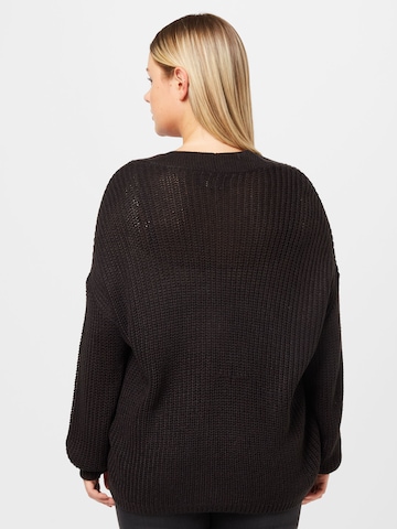 ONLY Curve Gebreid vest 'CAROL' in Zwart