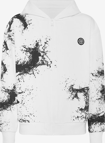 Giacca di felpa 'Splash' di Plein Sport in bianco: frontale