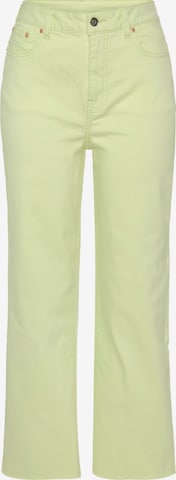BUFFALOWide Leg/ Široke nogavice Traperice - zelena boja: prednji dio