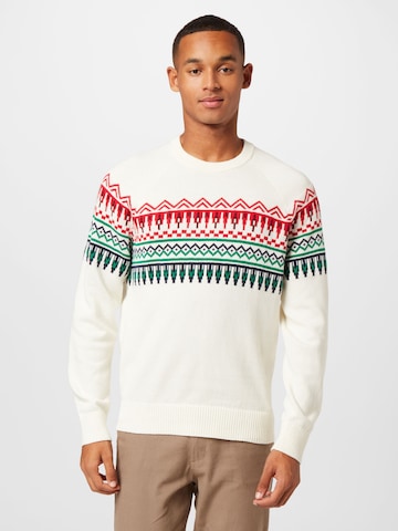 Pull-over 'FAIR ISLE' GAP en blanc : devant