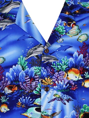 KY's Regular fit Button Up Shirt 'Aquarium' in Blue